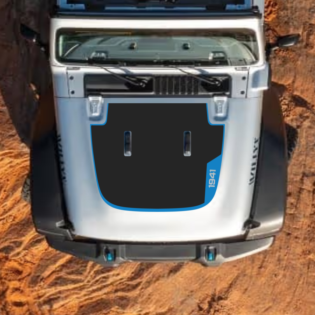 Hood Decal/Sticker - 1941 Style Kit – for JL/JLU/JT/4XE Sahara Hood – Made in Canada