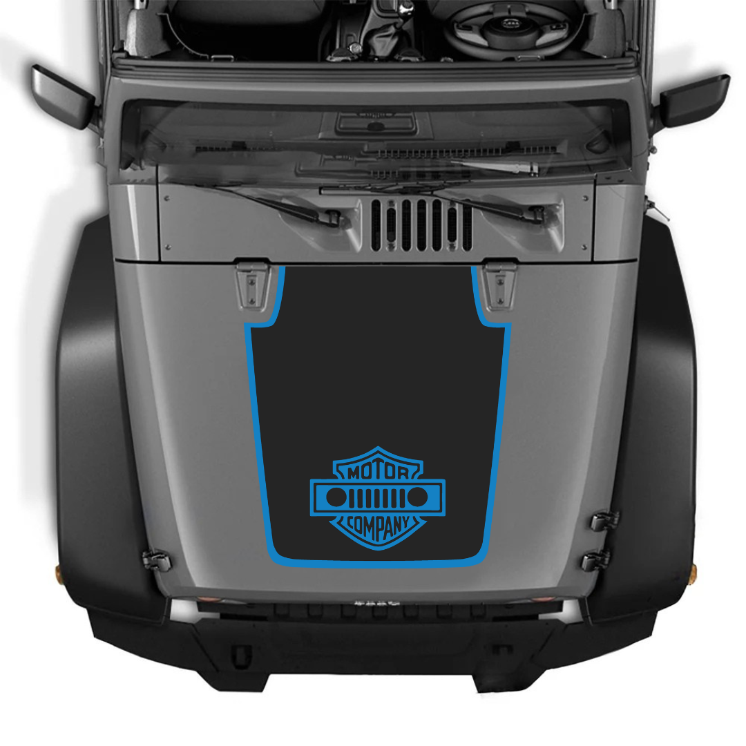 Hood Decal/Sticker - MOTOR COMPANY Style Kit - for Jeep Wrangler JK/JKU – Made in Canada