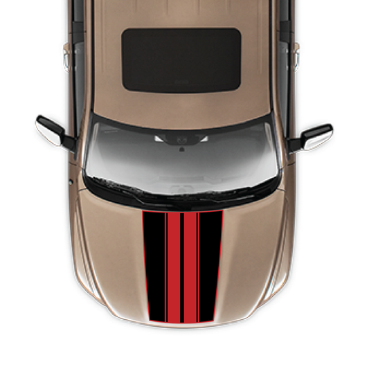Hood Panel Decal/Sticker - Racing Stripes Graphic Kit - For Ram 1500 2009-2018 - Premium Vinyl