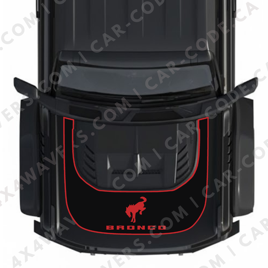 Hood Panel Decal/Sticker - Wild Horse Style Graphic Kit - For Ford Bronco Raptor 2021-2024 - Premium Vinyl