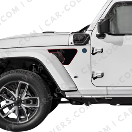 Fender Insert Decal/Sticker - Plain Graphic Kit - For Jeep Wrangler/Gladiator JL/JLU/JT 2018+ - Premium Vinyl