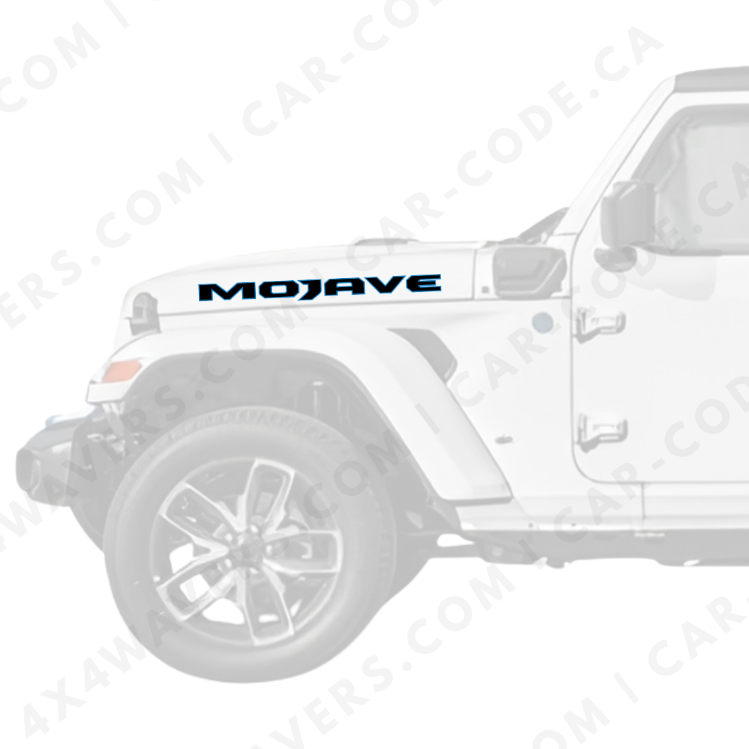 Decal Sticker Kit for Hood Sides – Mojave Style Vinyl Car Decals compatible with Jeep Wrangler Models –2xDecals – Made in Canada