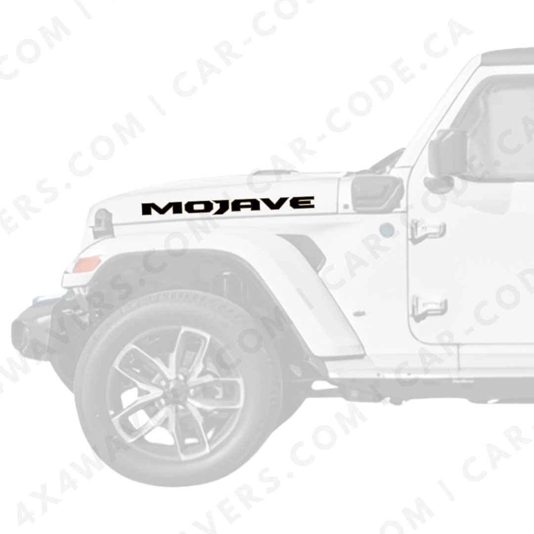 Decal Sticker Kit for Hood Sides – Mojave Style Vinyl Car Decals compatible with Jeep Wrangler Models –2xDecals – Made in Canada