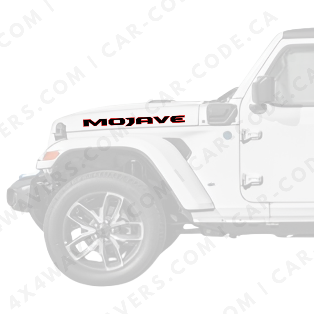 Decal Sticker Kit for Hood Sides – Mojave Style Vinyl Car Decals compatible with Jeep Wrangler Models –2xDecals – Made in Canada
