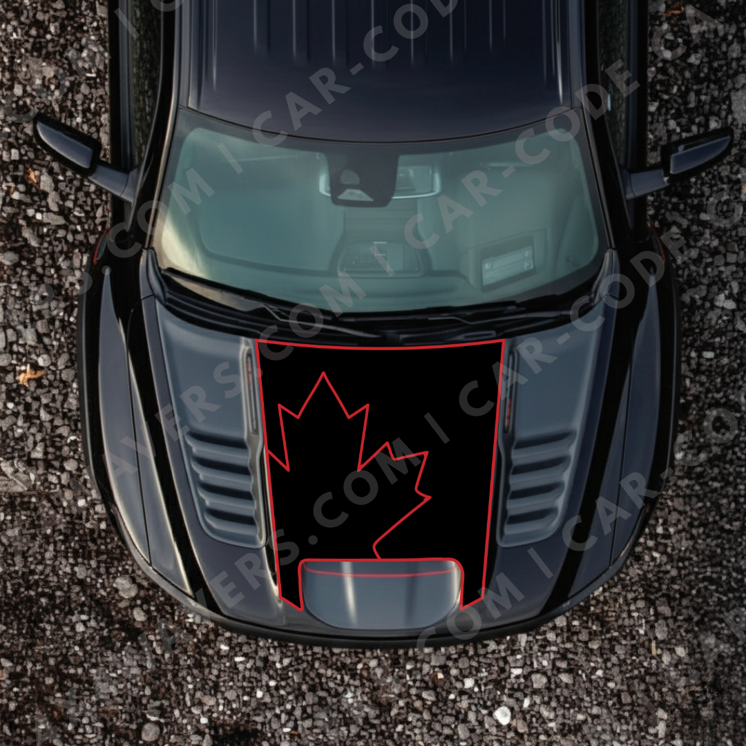 Hood Panel Decal/Sticker - Canada Leaf Graphic Kit - For Ram 1500 2019-2024 TRX - Premium Vinyl