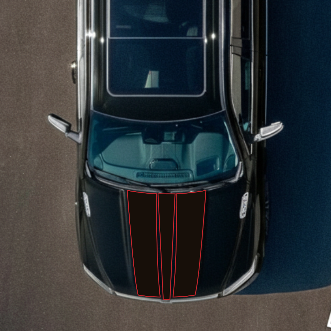 Hood Panel Decal/Sticker - Plain Style Graphic Kit - For Ram 1500 2019-2025 - Premium Vinyl