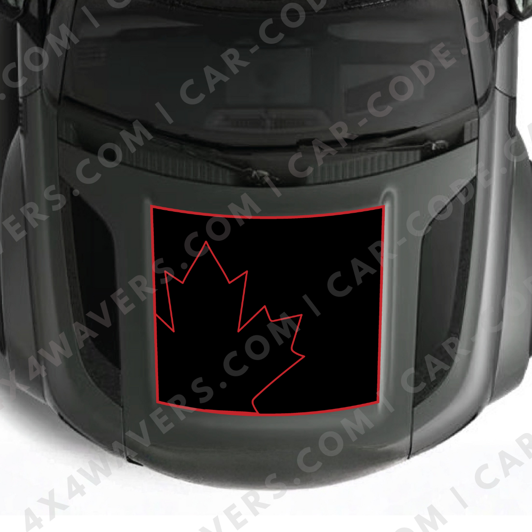 Hood Panel Decal/Sticker - Canada Leaf Graphic Kit - For Land Rover Defender 2020-2024 - Premium Vinyl