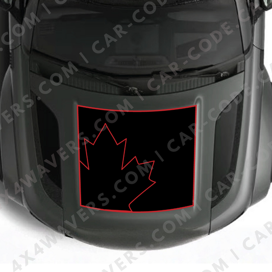 Hood Panel Decal/Sticker - Canada Leaf Graphic Kit - For Land Rover Defender 2020-2024 - Premium Vinyl