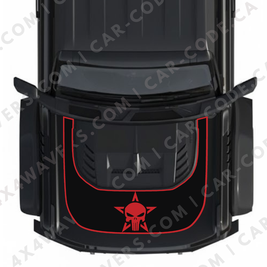 Hood Panel Decal/Sticker - Star Style Graphic Kit - For Ford Bronco Raptor 2021-2024 - Premium Vinyl