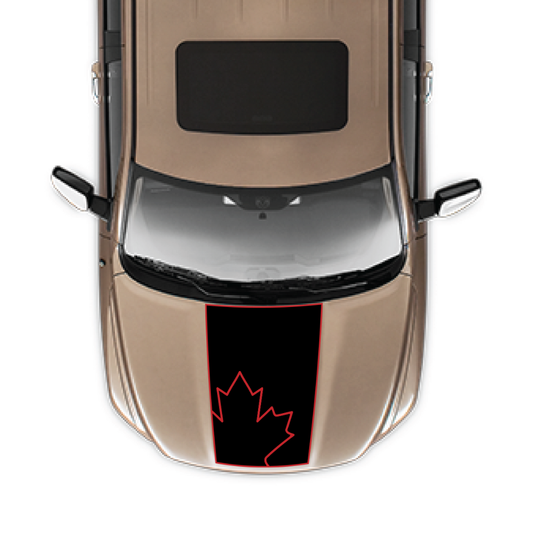 Hood Panel Decal/Sticker - Maple Leaf Graphic Kit - For Ram 1500 2009-2018 - Premium Vinyl