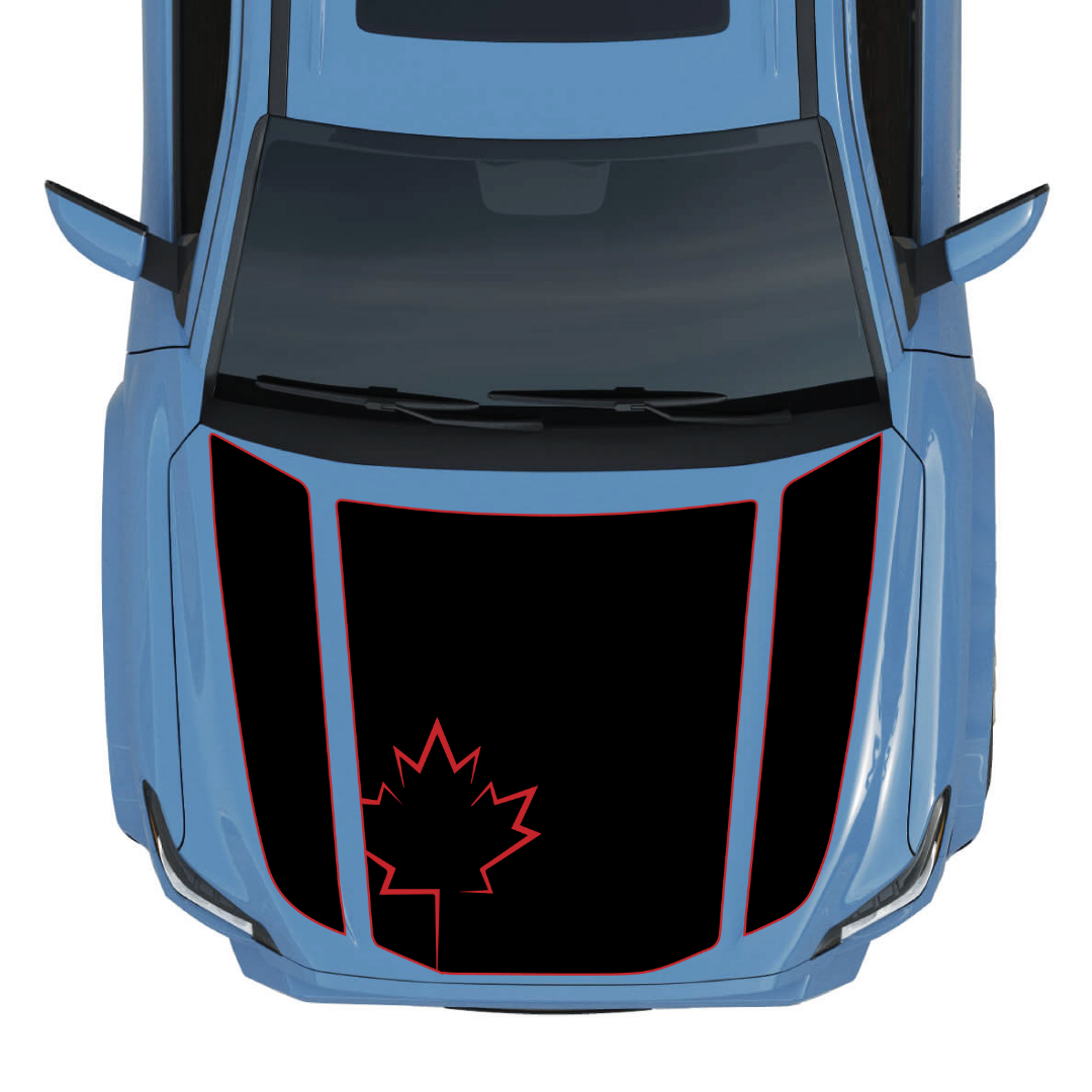 Hood Panel Decal/Sticker - Canada Leaf Graphic Kit - For Toyota 4Runner 2014-2024 - Premium Vinyl