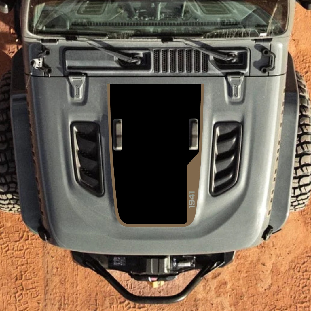 Hood Decal/Sticker – 1941 Style Kit – for JL/JLU/JT/4XE Rubicon Hood – Made in Canada