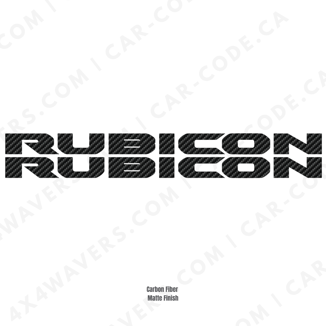 Rubicon Style Decal Sticker Kit for Hood Sides – Vinyl Car Decals for Jeep Wrangler Models – 2x Rubicon Decals – Made in Canada
