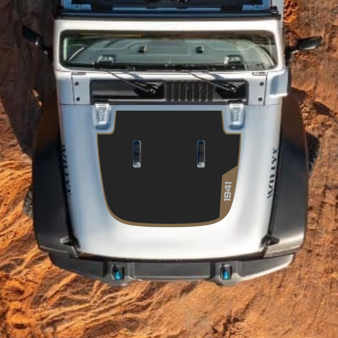 Hood Decal/Sticker - 1941 Style Kit – for JL/JLU/JT/4XE Sahara Hood – Made in Canada