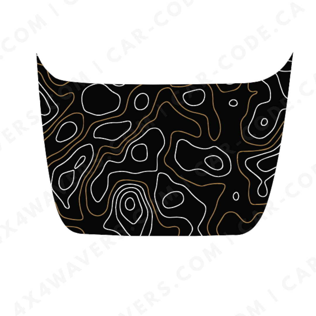 Hood Panel Decal/Sticker - Topographic Lines - For Ford F-150 Raptor 2017-2025 - Matte Printed 3M or Avery Cut-Vinyl