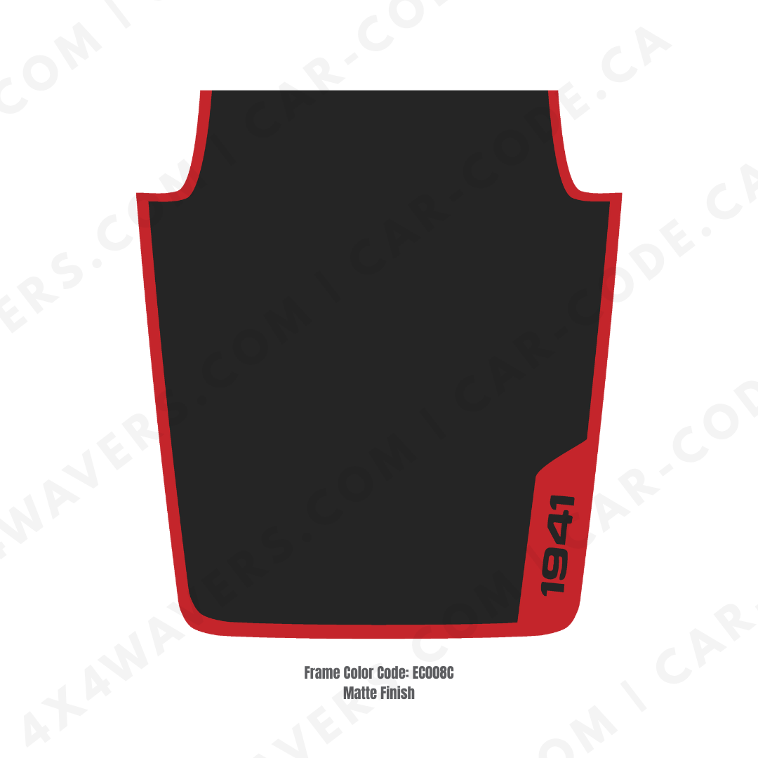 Decal Sticker Kit for JK Hood 1941 Style – Vinyl Car Decals for Jeep Wrangler Models – Made in Canada Compatible with JK 2007 - 2018