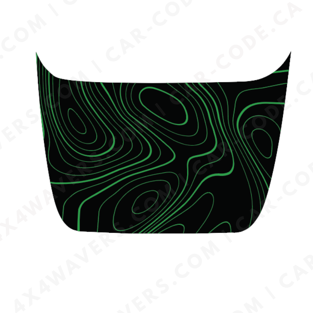 Hood Panel Decal/Sticker - Bold Topographic Lines - For Ford F-150 Raptor 2017-2025 - Matte Printed 3M or Avery Cut-Vinyl