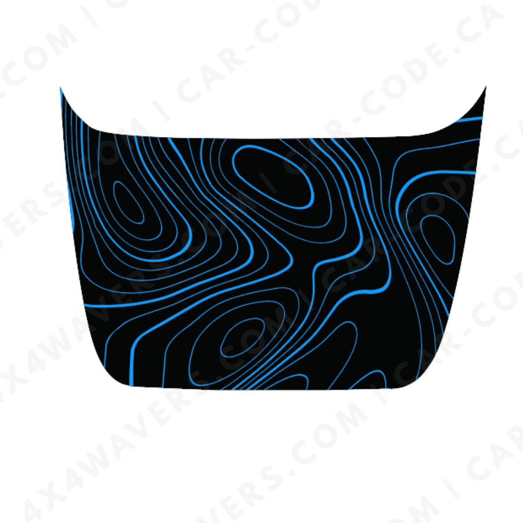 Hood Panel Decal/Sticker - Bold Topographic Lines - For Ford F-150 Raptor 2017-2025 - Matte Printed 3M or Avery Cut-Vinyl