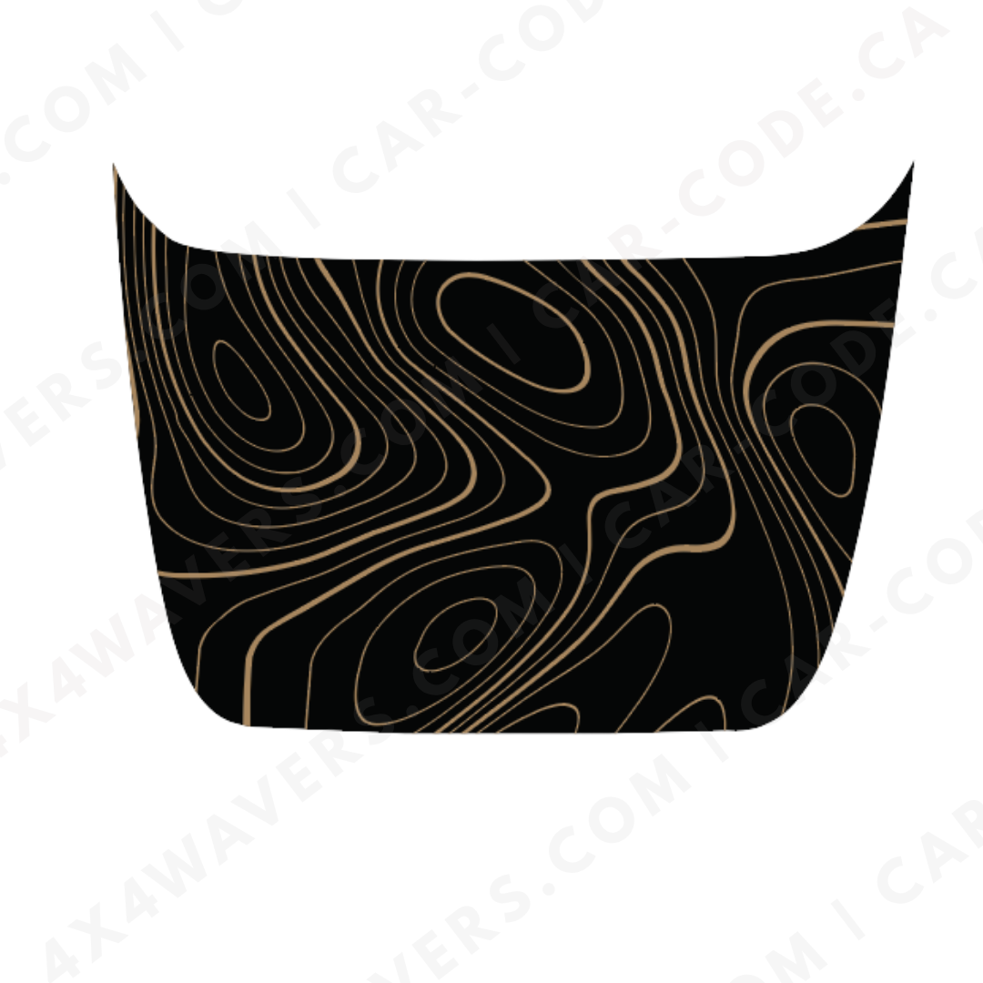 Hood Panel Decal/Sticker - Bold Topographic Lines - For Ford F-150 Raptor 2017-2025 - Matte Printed 3M or Avery Cut-Vinyl