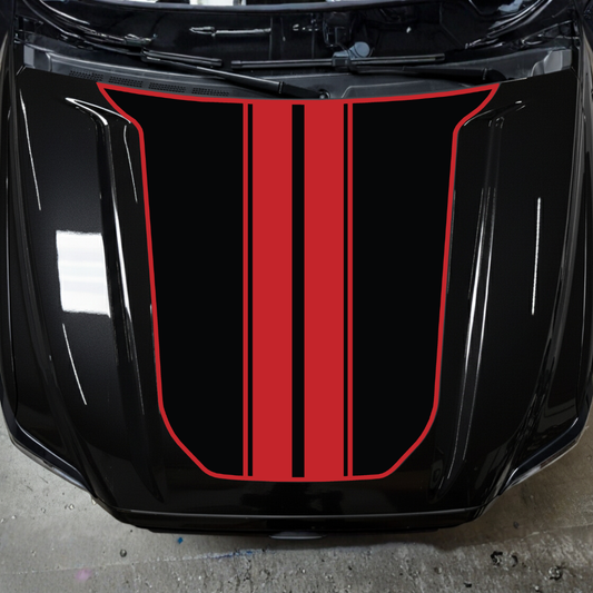 Hood Panel Decal/Sticker - Racing Stripes Graphic Kit - For Toyota Tacoma 2016-2023 - Premium Vinyl