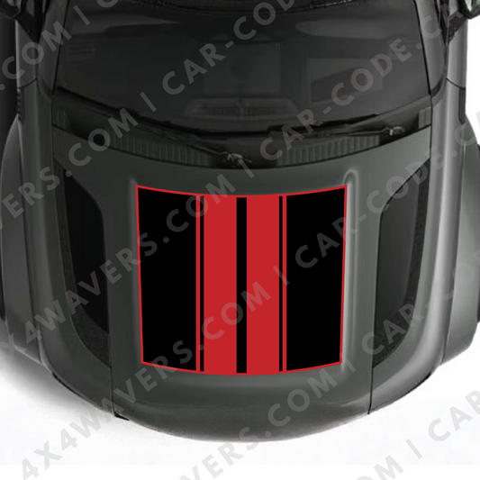 Hood Panel Decal/Sticker - Racing Stripes Graphic Kit - For Land Rover Defender 2020-2024 - Premium Vinyl