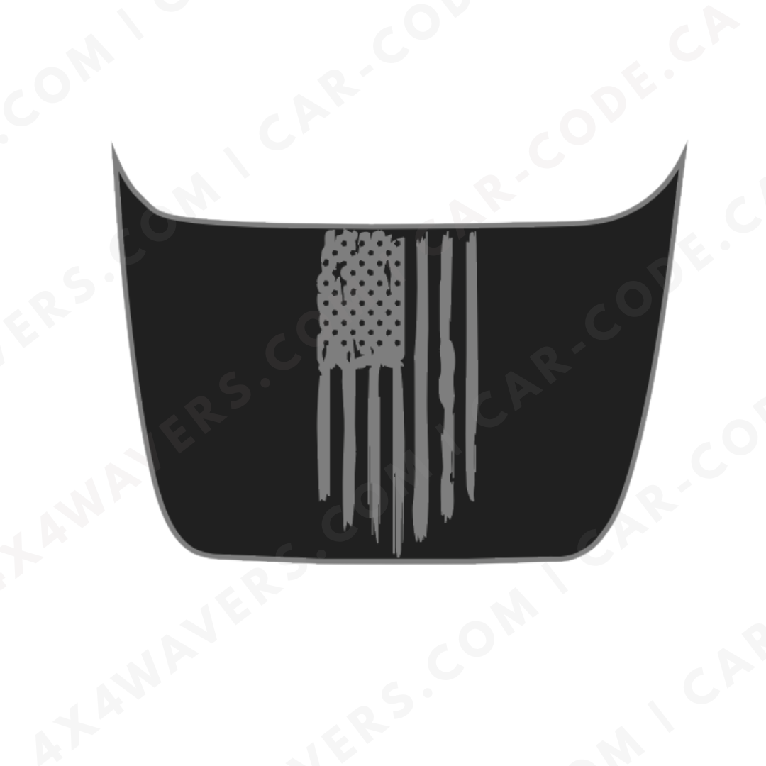 Tattered Flag Hood Panel – Accent Color Options – Ford F-150 Raptor (Gen 2 2017–2020, Gen 3 2021–2024) – Printed Matte 3M or Avery Cut Vinyl