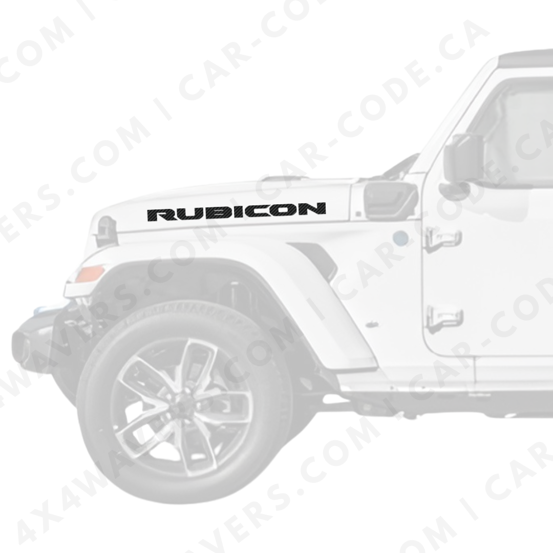 Rubicon Style Decal Sticker Kit for Hood Sides – Vinyl Car Decals for Jeep Wrangler Models – 2x Rubicon Decals – Made in Canada