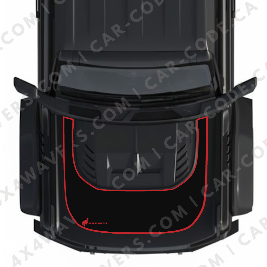 Hood Panel Decal/Sticker - Small Accent Graphic Kit - For Ford Bronco Raptor 2021-2024 - Premium Vinyl
