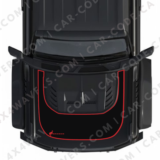 Hood Panel Decal/Sticker - Small Accent Graphic Kit - For Ford Bronco Raptor 2021-2024 - Premium Vinyl