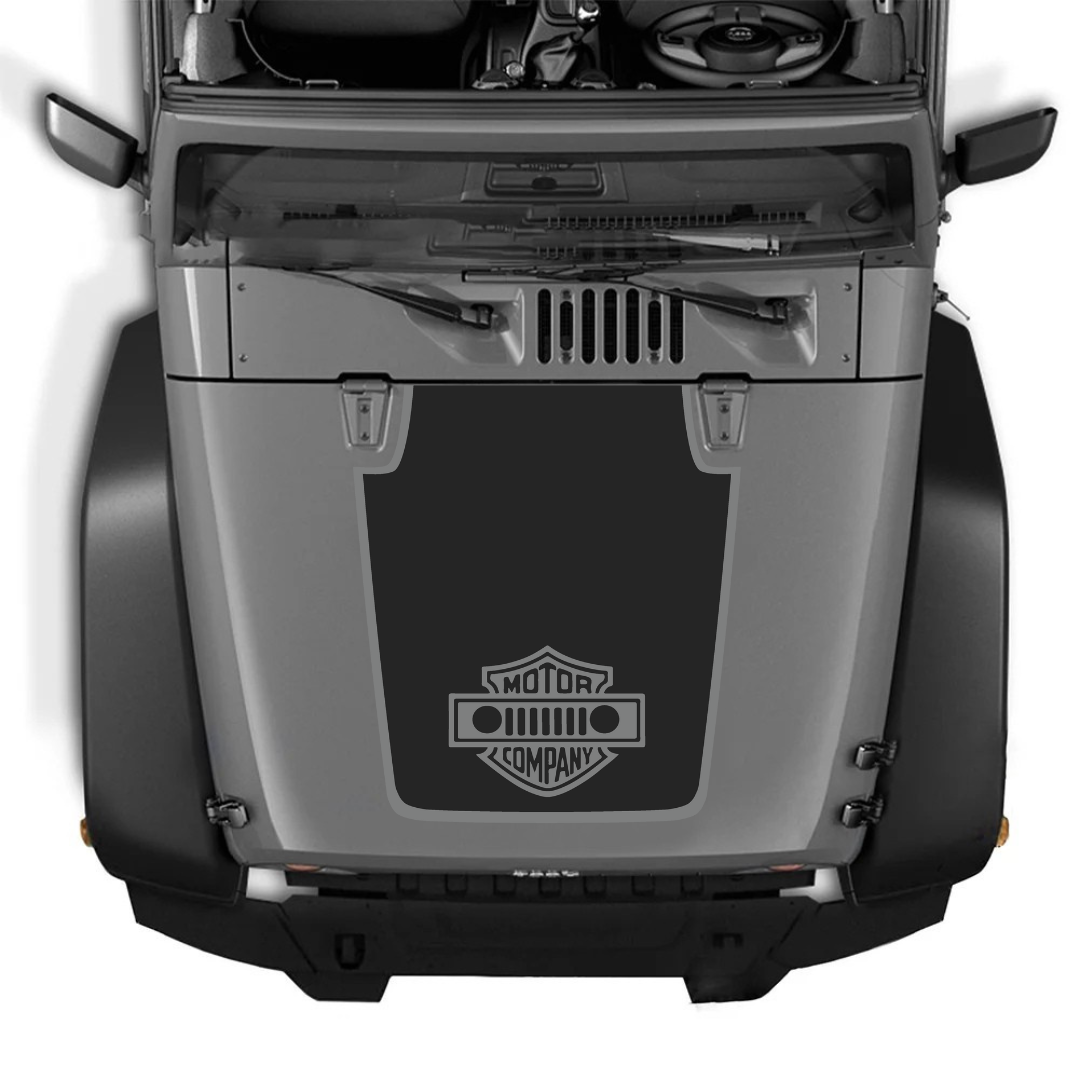 Hood Decal/Sticker - MOTOR COMPANY Style Kit - for Jeep Wrangler JK/JKU – Made in Canada