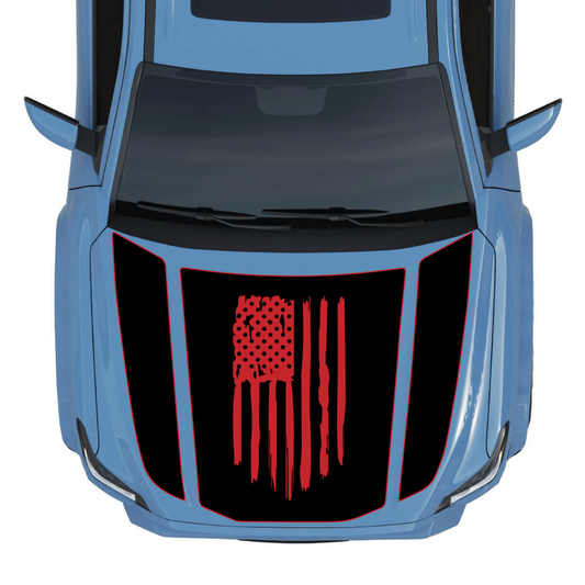 Hood Panel Decal/Sticker - USA Flag Graphic Kit - For Toyota 4Runner 2014-2024 - Premium Vinyl
