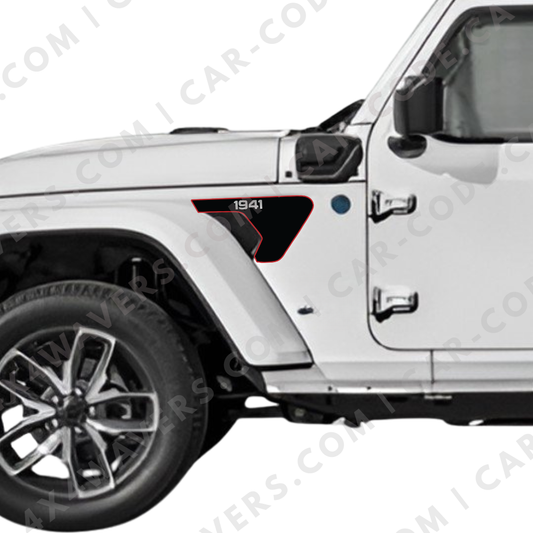 Fender Insert Decal/Sticker - 1941 Graphic Kit - For Jeep Wrangler/Gladiator JL/JLU/JT 2018+ - Premium Vinyl