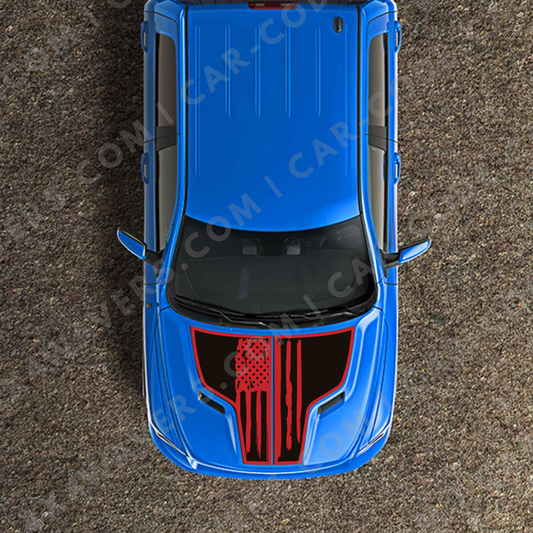 Hood Panel Decal/Sticker - USA flag Graphic Kit - For Ram 1500 2009-2018 Rebel - Premium Vinyl