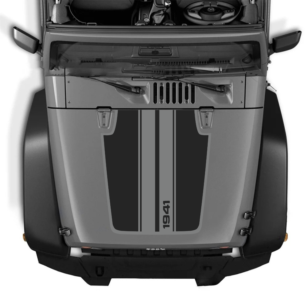 Hood Decal/Sticker - STRIPE 1941 Style Kit – for JK 2007-2018  – Made in Canada