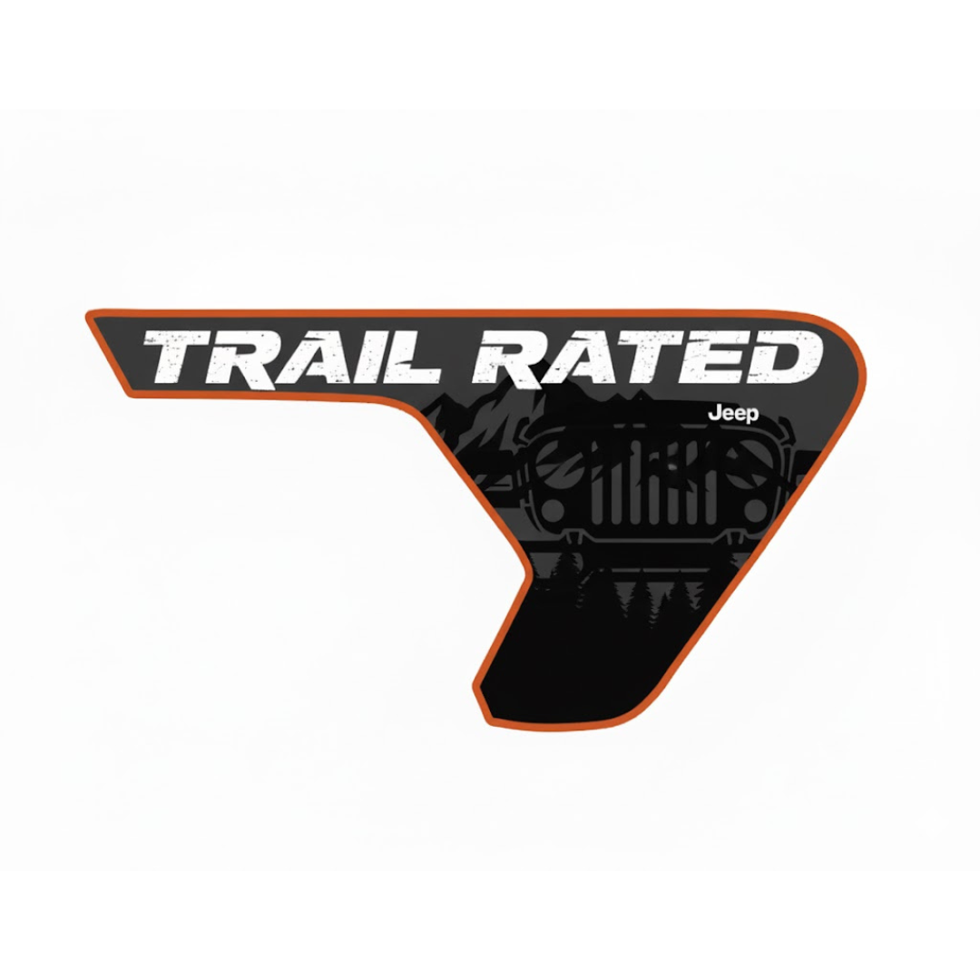 Fender Insert Decal/Sticker - Trail Rated Graphic Kit - For Jeep Wrangler/Gladiator JL/JLU/JT 2018+ - Premium Vinyl