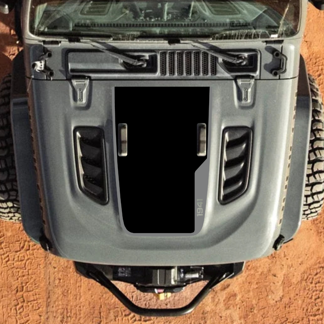 Hood Decal/Sticker – 1941 Style Kit – for JL/JLU/JT/4XE Rubicon Hood – Made in Canada