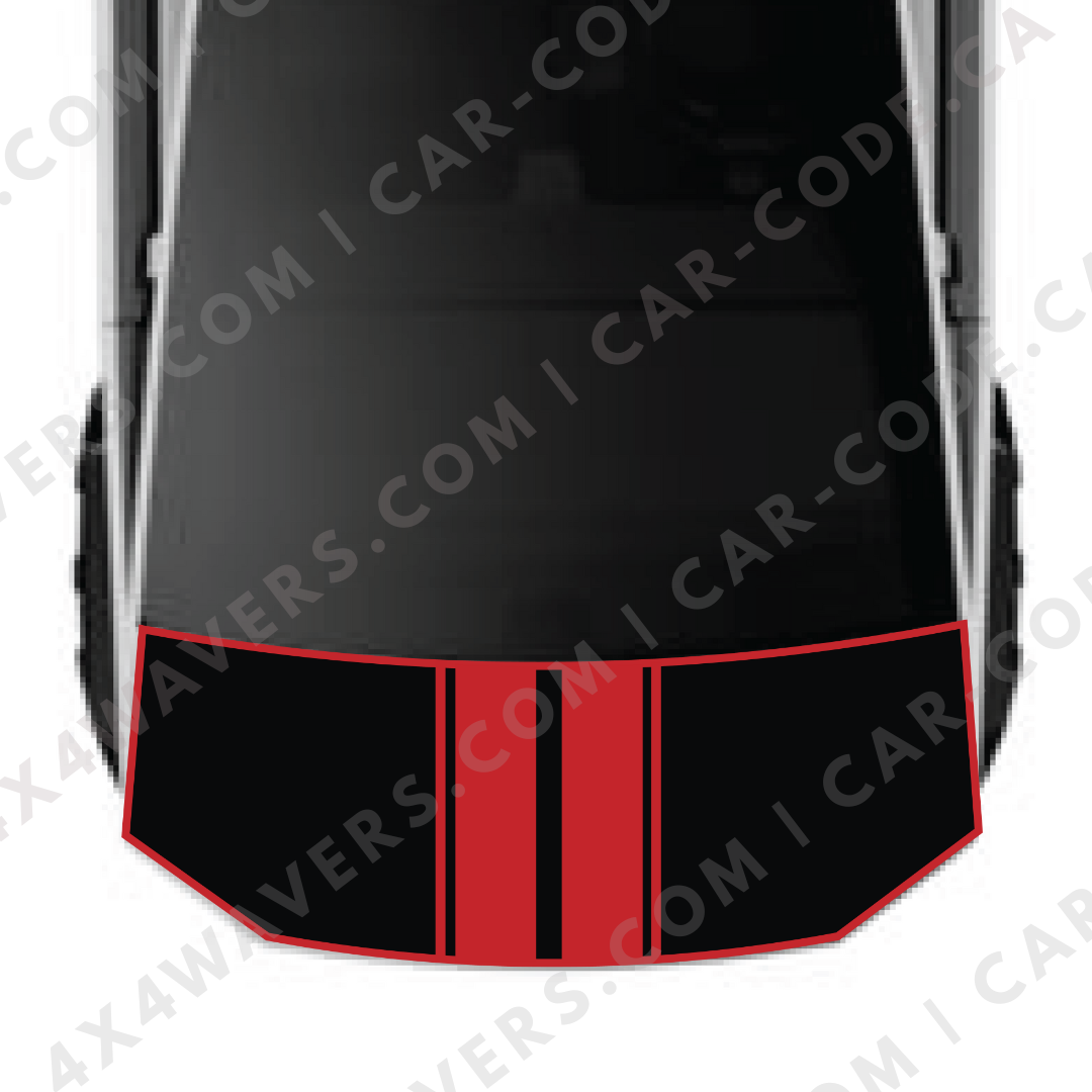 Hood Panel Decal/Sticker - Racing Stripes Graphic Kit - For Tesla Cybertruck - Premium Vinyl
