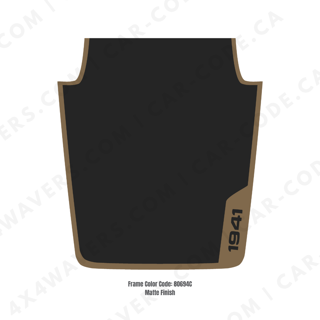 Decal Sticker Kit for JK Hood 1941 Style – Vinyl Car Decals for Jeep Wrangler Models – Made in Canada Compatible with JK 2007 - 2018