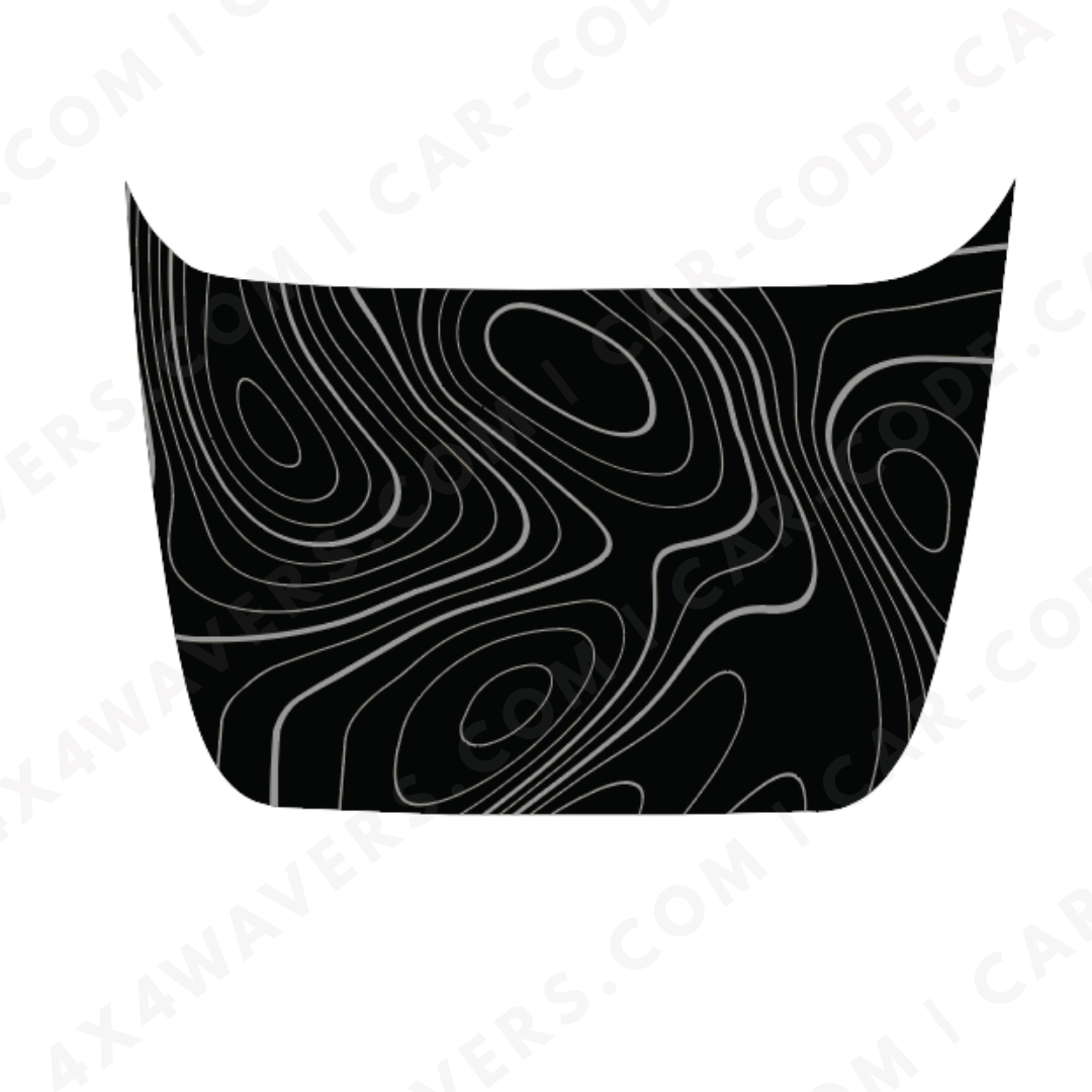 Hood Panel Decal/Sticker - Bold Topographic Lines - For Ford F-150 Raptor 2017-2025 - Matte Printed 3M or Avery Cut-Vinyl