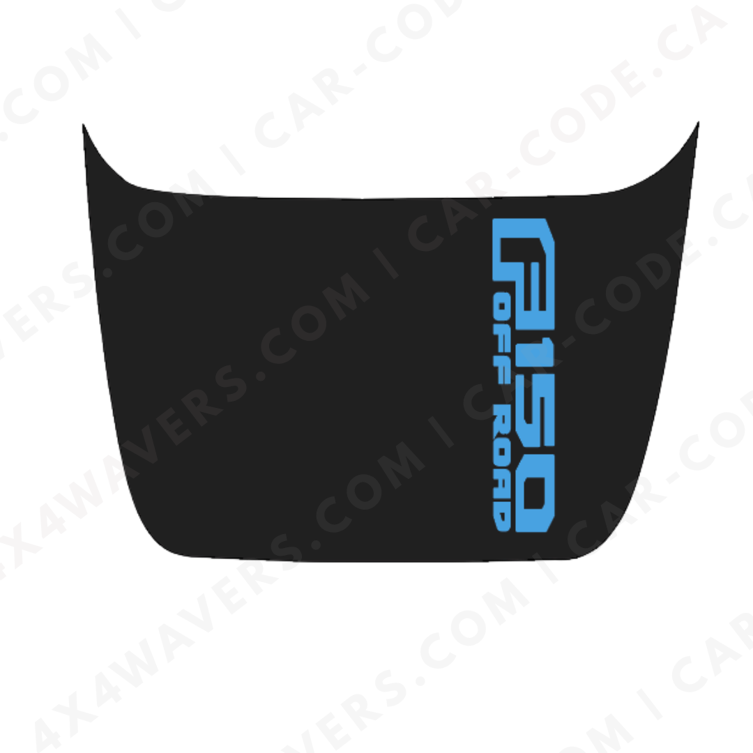 Hood Panel Decal/Sticker - Side-Banner Text (example: F150 OFF ROAD) - For Ford F-150 Raptor 2017-2025 - Matte Printed 3M or Avery Cut-Vinyl