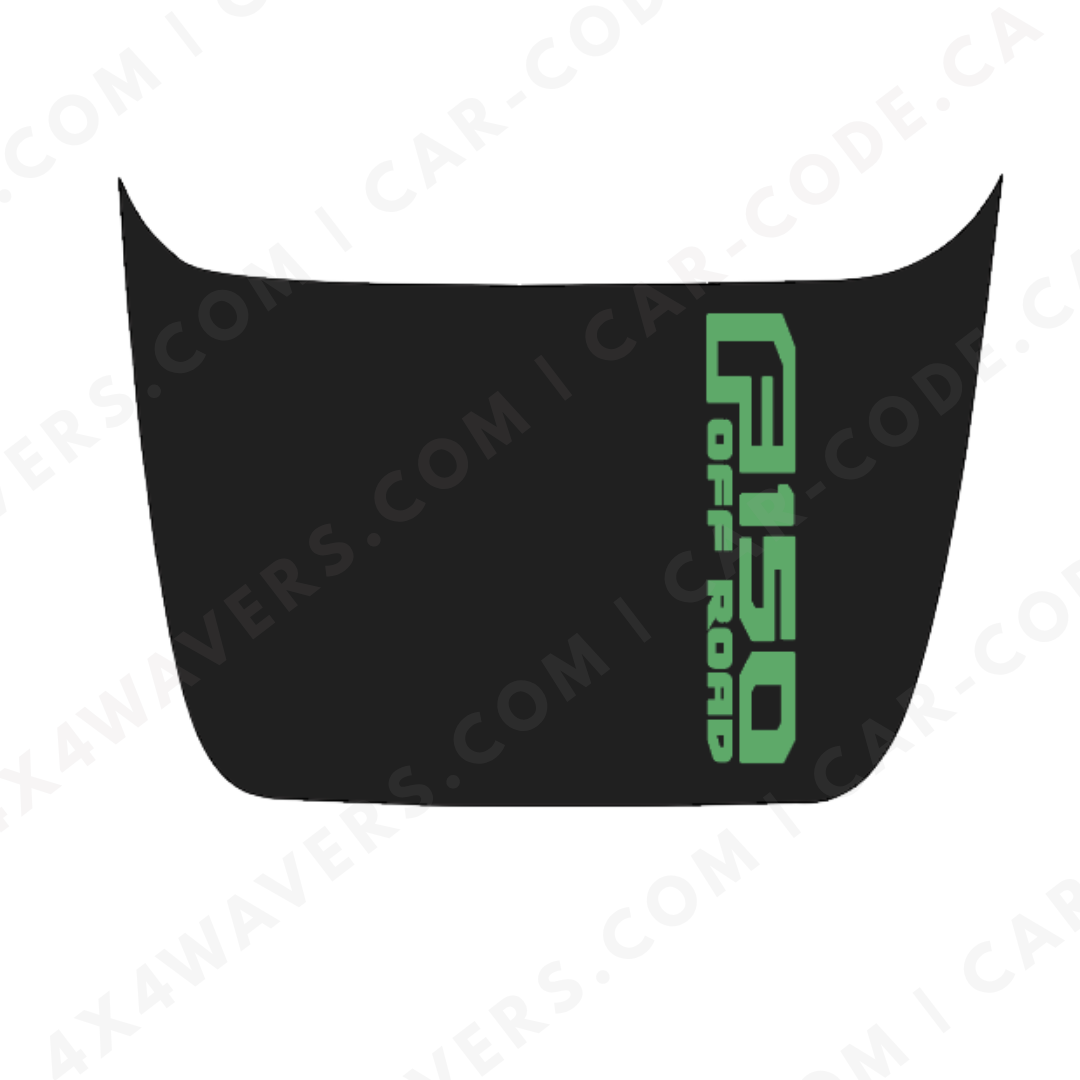 Hood Panel Decal/Sticker - Side-Banner Text (example: F150 OFF ROAD) - For Ford F-150 Raptor 2017-2025 - Matte Printed 3M or Avery Cut-Vinyl