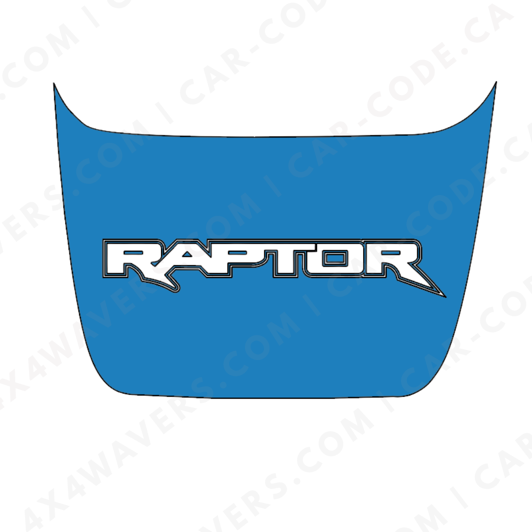 Hood Panel Decal/Sticker - Custom Off-Road Text (Filled or Cut-Out) - For Ford F-150 Raptor 2017-2025 - Matte Printed 3M or Avery Cut-Vinyl