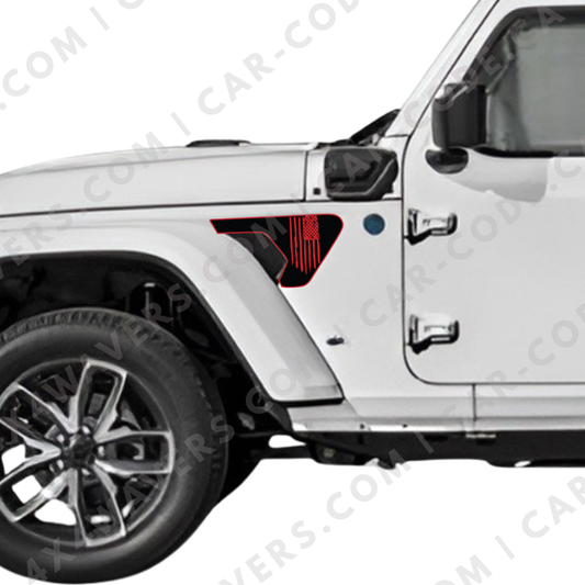 Fender Insert Decal/Sticker - USA Graphic Kit - For Jeep Wrangler/Gladiator JL/JLU/JT 2018+ - Premium Vinyl