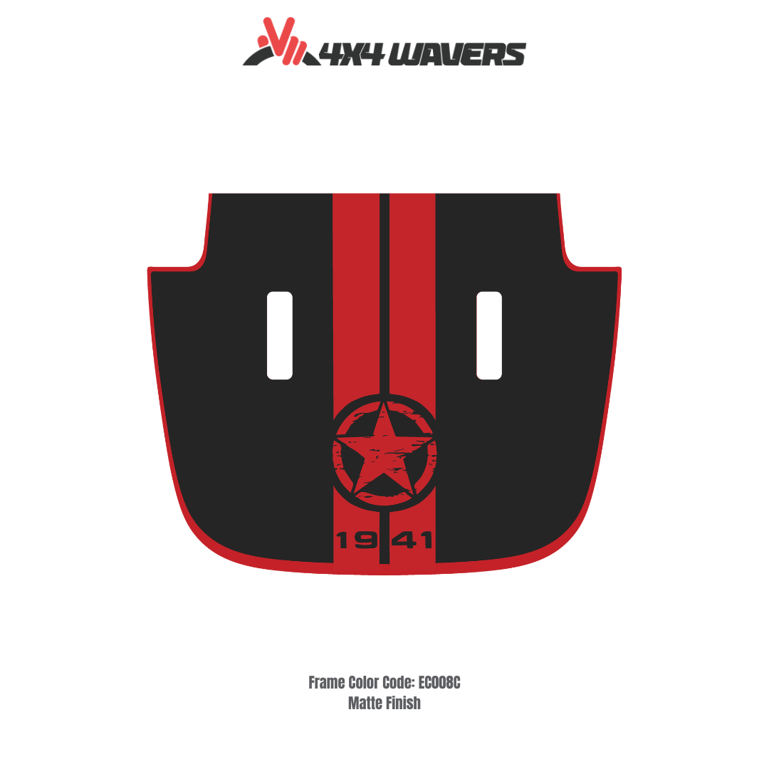 STAR STRIPE Decal Sticker Kit for JL SAHARA Hood – Vinyl Car Decals for Jeep Wrangler Models – Made in Canada - Compatible with JL 2018 - 2025