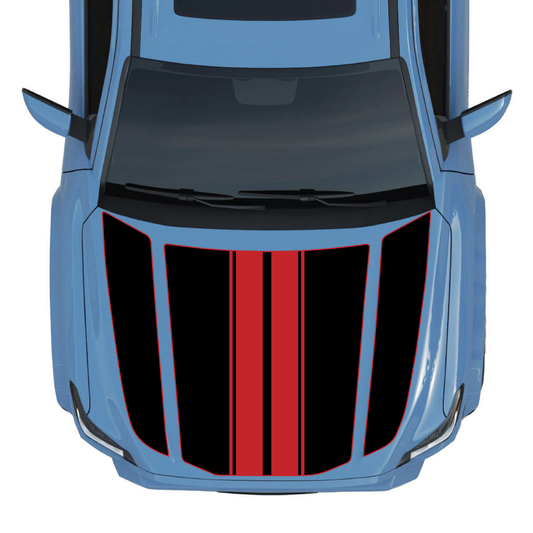Hood Panel Decal/Sticker - Racing Stripes Graphic Kit - For Toyota 4Runner 2014-2024 - Premium Vinyl