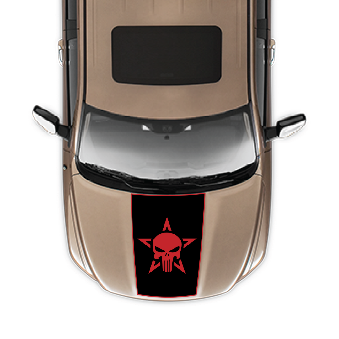 Hood Panel Decal/Sticker - Star Style Graphic Kit - For Ram 1500 2009-2018 - Premium Vinyl