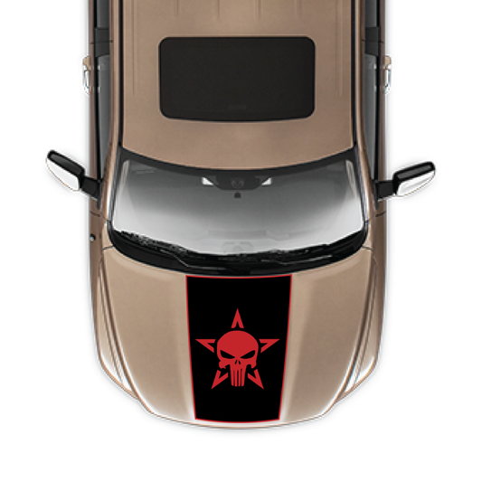 Hood Panel Decal/Sticker - Star Style Graphic Kit - For Ram 1500 2009-2018 - Premium Vinyl