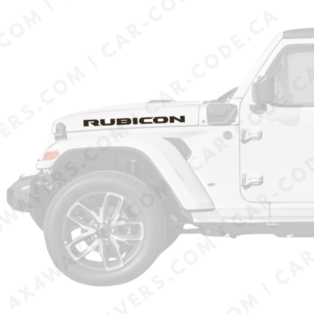 Rubicon Style Decal Sticker Kit for Hood Sides – Vinyl Car Decals for Jeep Wrangler Models – 2x Rubicon Decals – Made in Canada