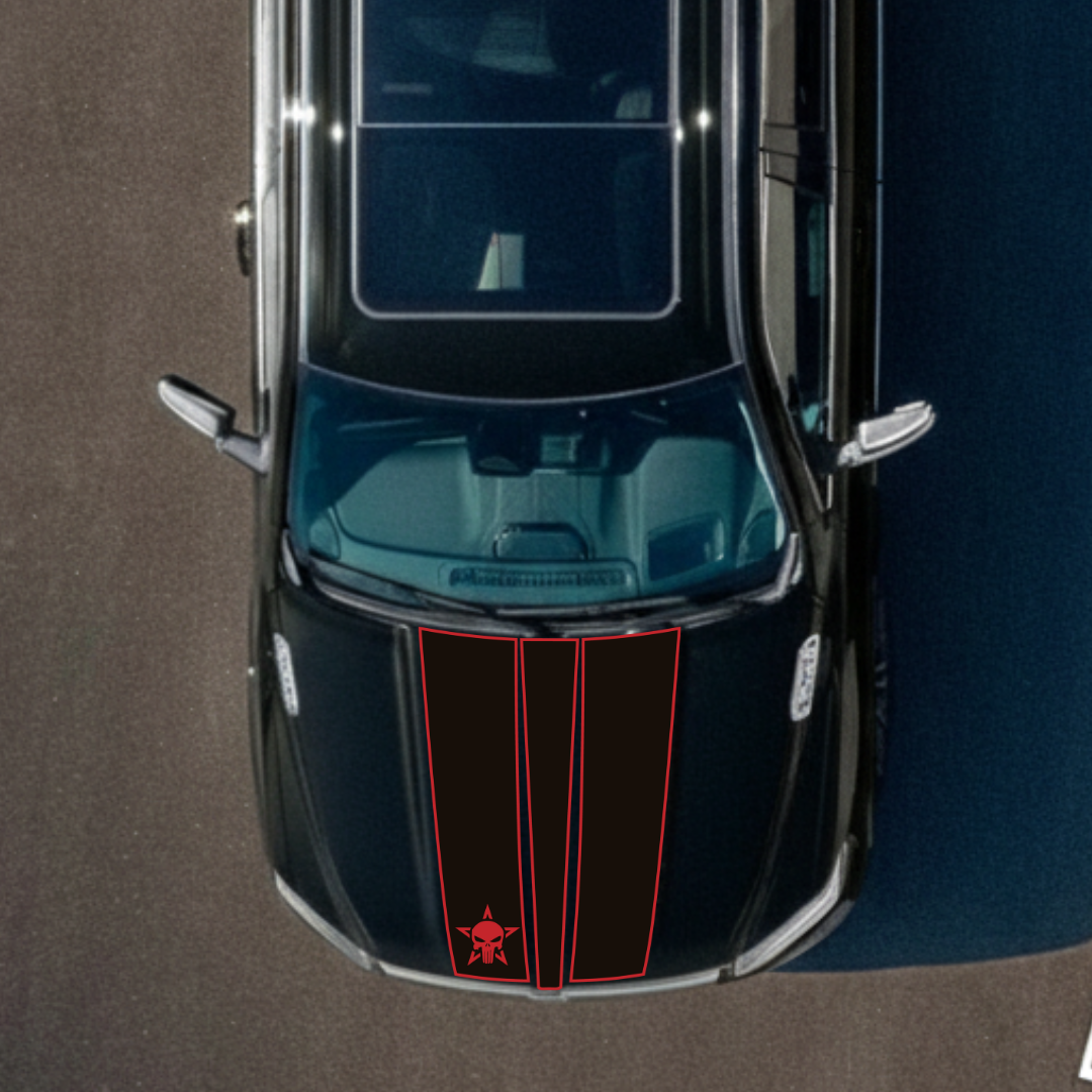 Hood Panel Decal/Sticker - Star Style Graphic Kit - For Ram 1500 2019-2025 - Premium Vinyl