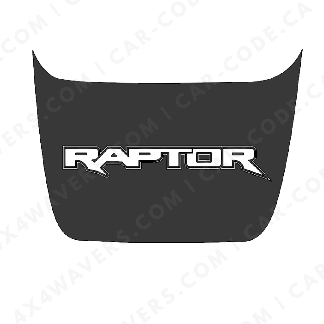 Hood Panel Decal/Sticker - Custom Off-Road Text (Filled or Cut-Out) - For Ford F-150 Raptor 2017-2025 - Matte Printed 3M or Avery Cut-Vinyl